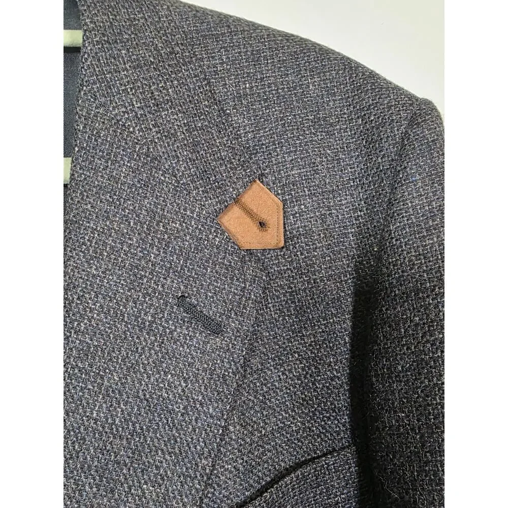 Stafford Vintage USA Made Wool Tweed Blazer Suede Elbow Patches 42L